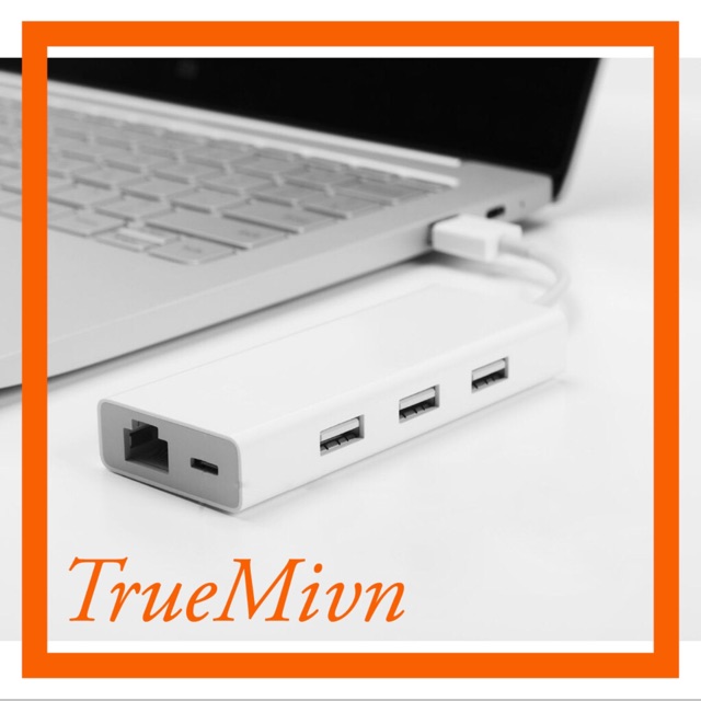 Bộ chia 3 cổng Xiaomi USB kèm cổng LAN RJ45 x1 Micro USB