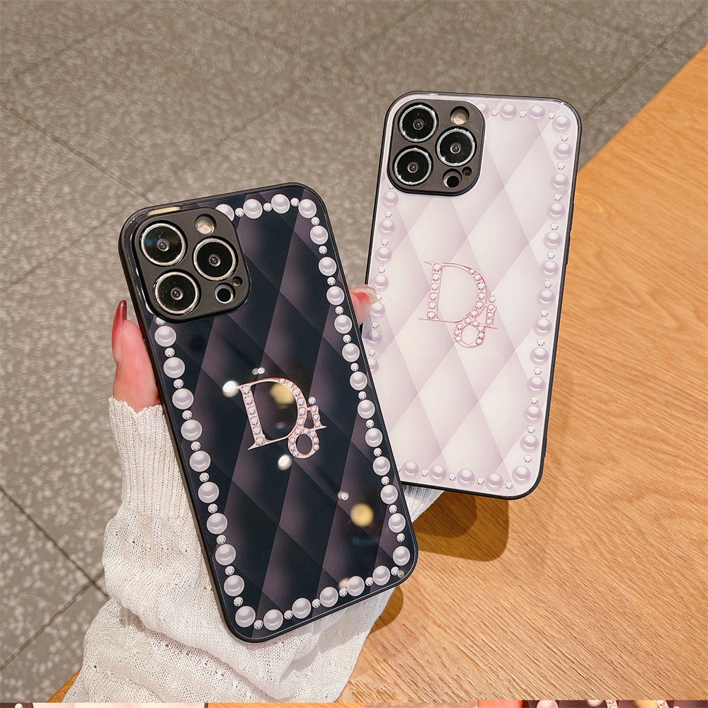 Ốp Điện Thoại Mặt Kính In Họa Tiết Thời Trang Có Tấm Bảo Vệ Ống Kính Cho IPhone 13 12 11 Pro Max XS Max