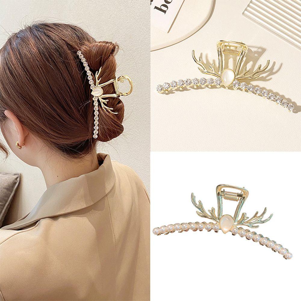 LAY Kẹp Tóc Kim Loại Hình Sừng Hươu