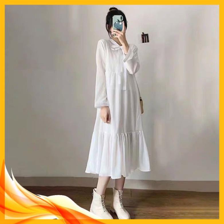 Váy Nữ 🍀Đầm Babydoll Nơ Ngực🍀 Tay phồng-Dáng Suông, Chất liệu nhẹ thoải mái-lên dáng cực xinh,cực kute Mã TT02 👗