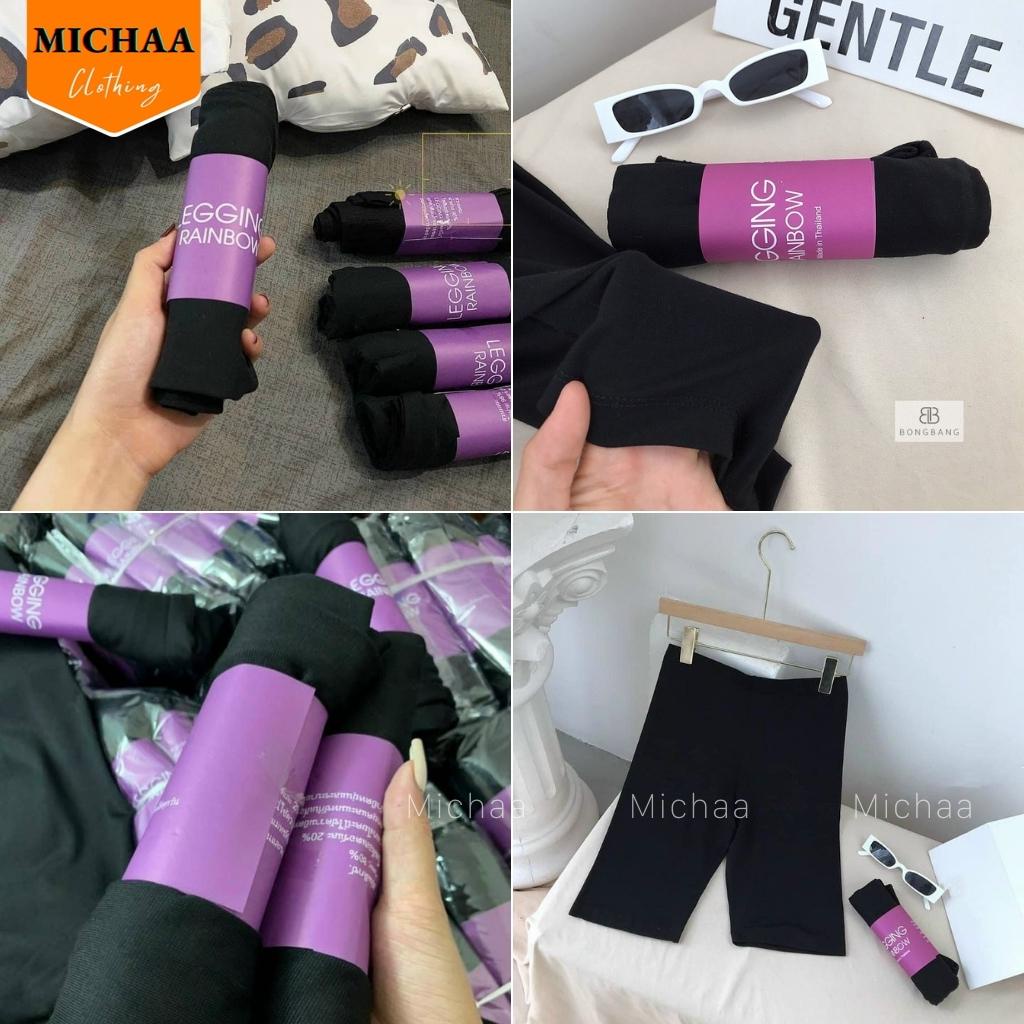 Quần LEGGING Nữ Lửng Chất Thun Thái, Quần Legging Đùi Cạp Cao Dáng Ôm Mặc Tập Gym Yoga Freesize - MICHAA | BigBuy360 - bigbuy360.vn