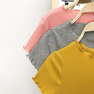 Áo croptop nữ chất thun gân form ôm