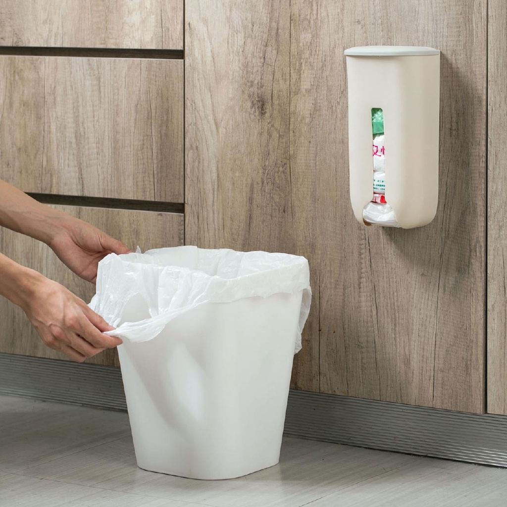 Hộp Đựng Túi Rác JUJIAJIA Bằng Gỗ Dán Tường Tiện Lợi