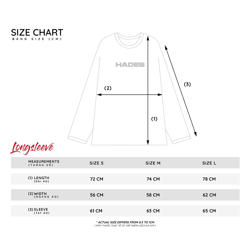Áo Thun Tay Dài Unisex ESSENTIAL 100% Cotton HADES Brand Chính Hãng