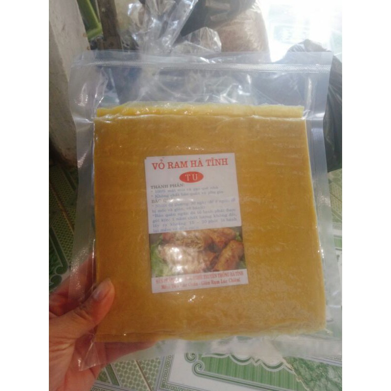 Vỏ Ram Hà Tĩnh loại một, 80-100 lá, hút chân không, bao ngon, lá ram dẻo mềm dễ gói, rán lên giòn rụm