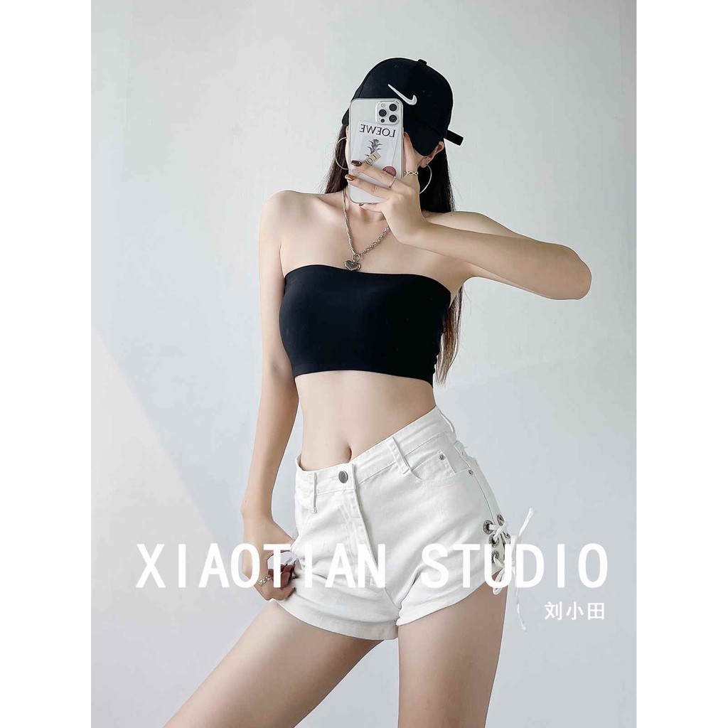 Áo lót ngắn dạng ống quây ngực có đệm lót có thể tháo rời