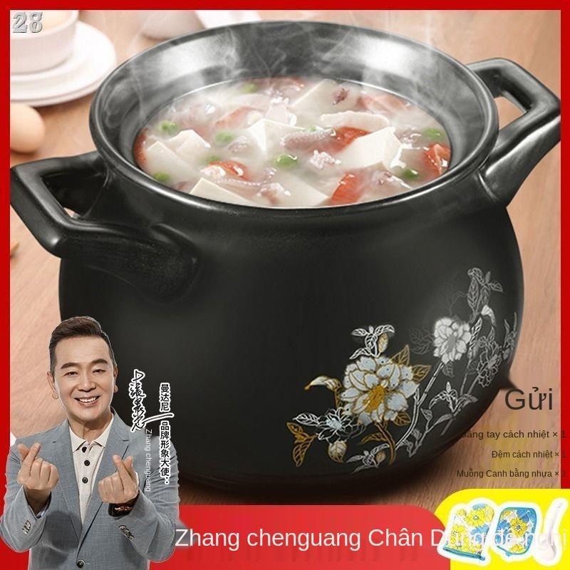 ✥28XNồi hầm Su Li chịu nhiệt cao súp độ đất gốm gia đình