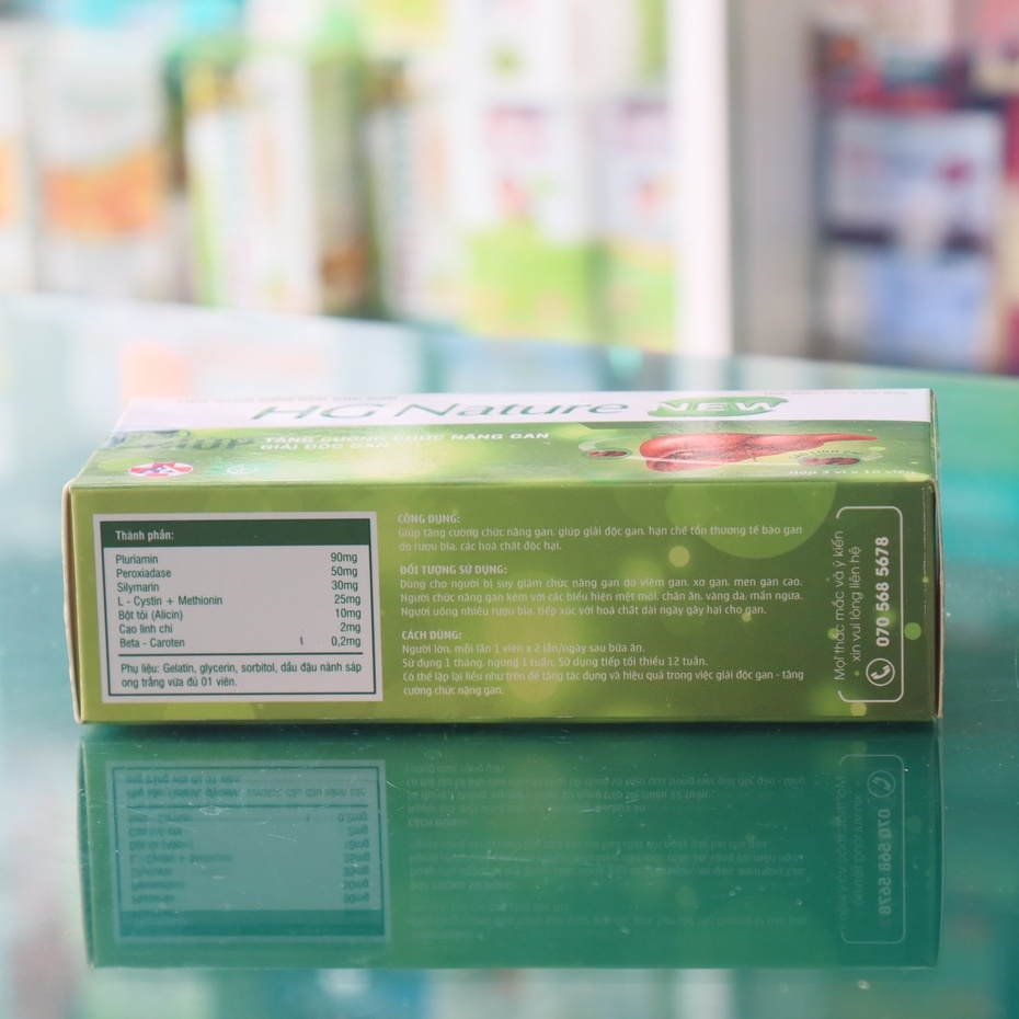 HG Nature New – Hỗ trợ giải độc gan, hạn chế tổn thương tế bào gan do rượu bia (Hộp 3 vỉ x 10 viên)