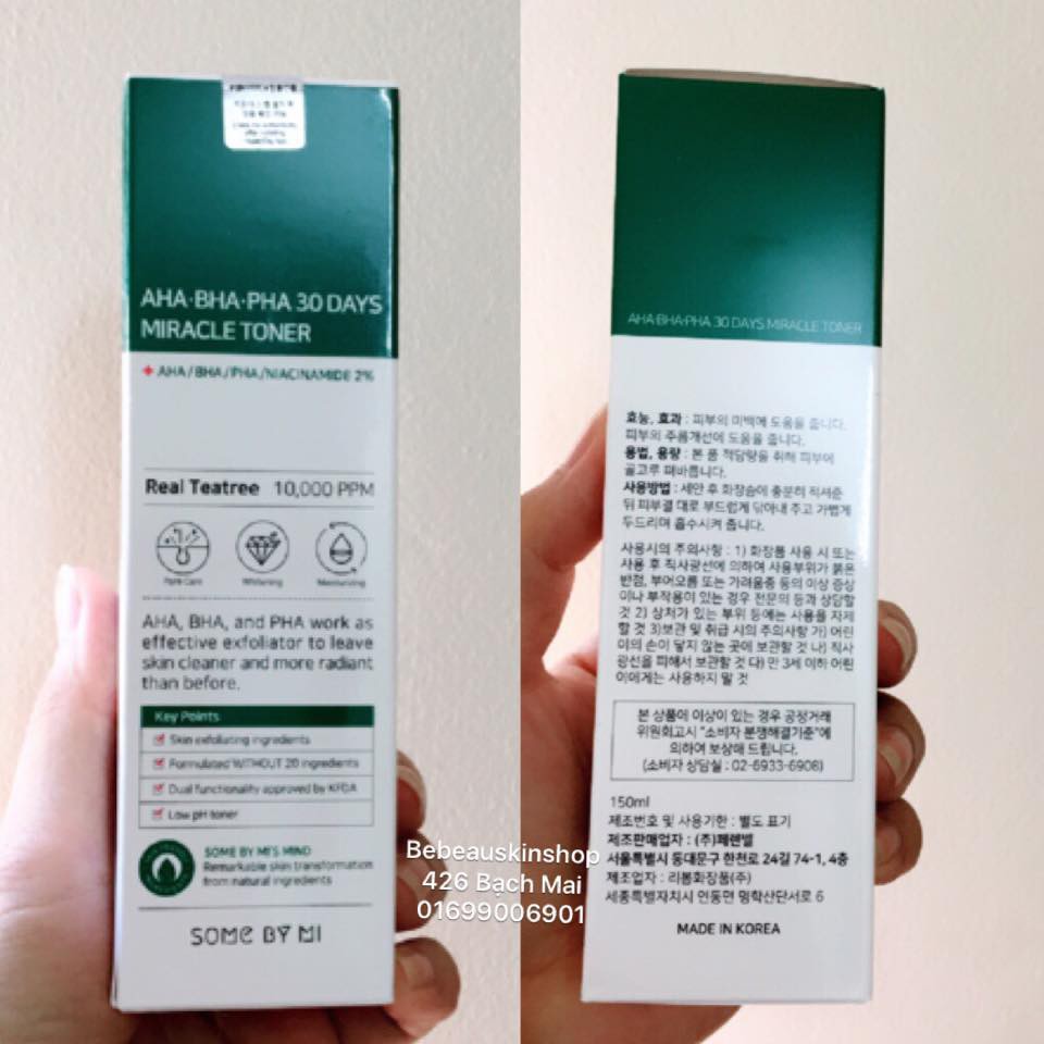 Combo xà phòng + Toner giảm mụn Some By Me AHA- BHA-PHA 30 Days Miracle Cleansing Bar