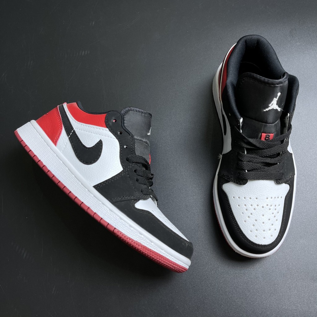 ✔️ Giày Jordan 1 Low Đỏ Trắng Black Toe Full Box Giày Thể Thao Nam Nữ Full Phụ Kiện ✔️