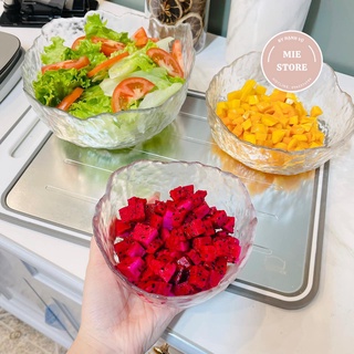 Set 3 bát thủy tinh tô thủy tinh đựng hoa quả, salat, chịu nhiệt cao cấp