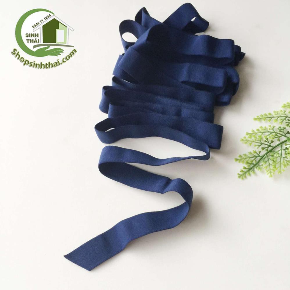 Dây thun may đồ - dây chun luồn quần - màu xanh - bản to 2cm  cắt thành 1 dây dài tùy số lần đặt