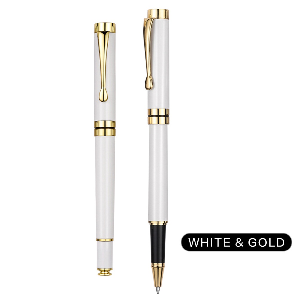 1 Gói Bút Bi Bằng Thép Không Gỉ Với Viền Chrome Màu Vàng Sang Trọng Làm Quà Tặng Cho Nam Và Nữ