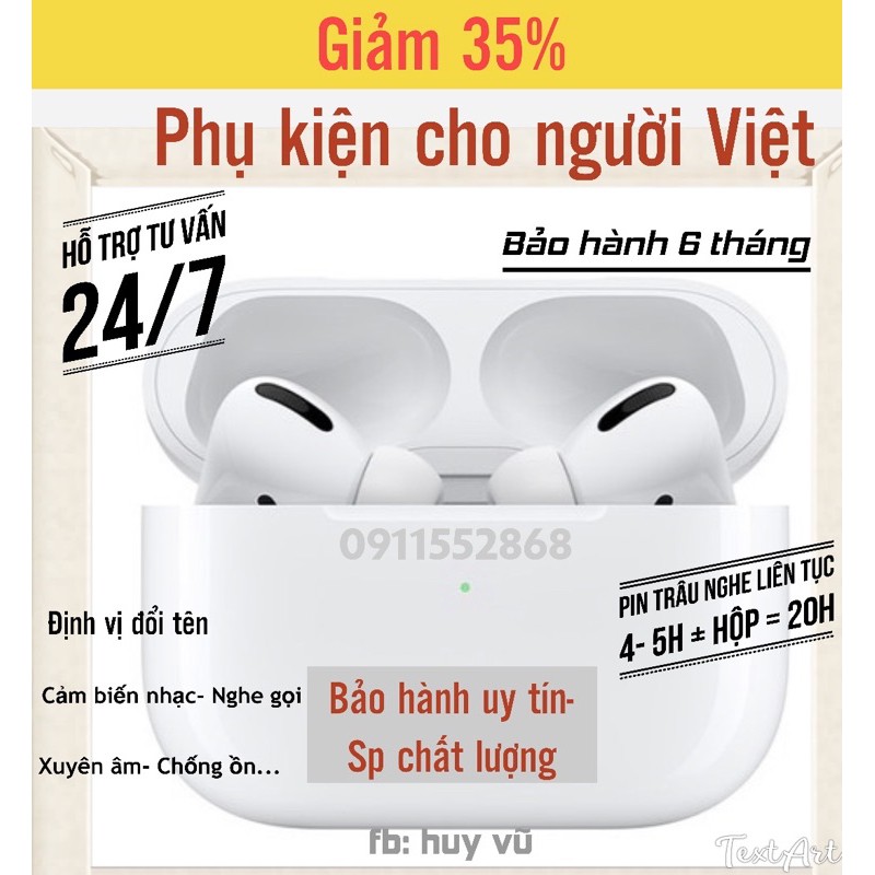 SIÊU HOT TAI NGHE BLUETOOTH Airpods Pro (Đổi Tên - Định Vị) .Chân mic trắng như auth {BẢO HÀNH ĐỔI MỚI}