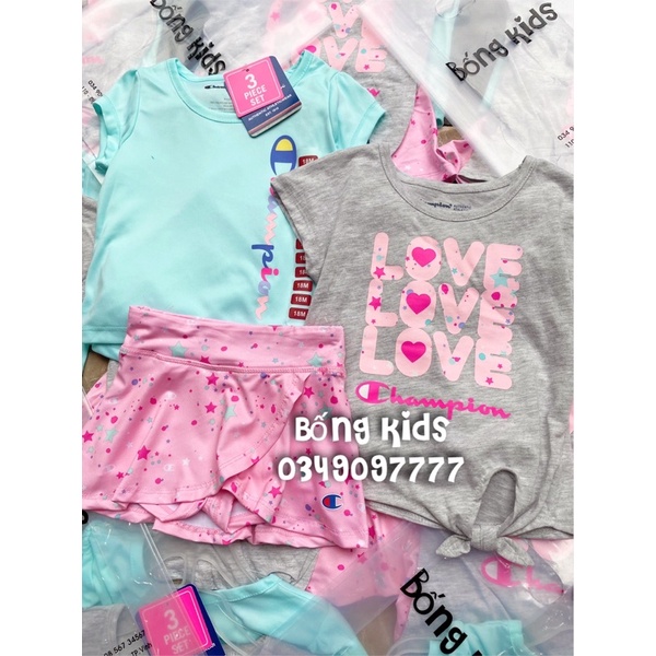 Bộ 3 Món Bé Gái Love Ch@mpion