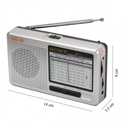 Đài Radio Sony SW-35, Đài FM Người Già, Radio Chuyên Dụng Sóng Tốt, Âm Thanh Rõ Nét, Bền, Đẹp, Món Qùa Ý Nghĩa