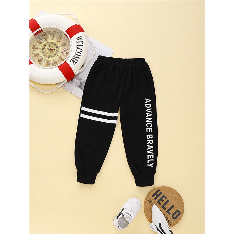 Quần thể thao Mikrdoo màu đen thời trang mùa thu cho trẻ nhỏ