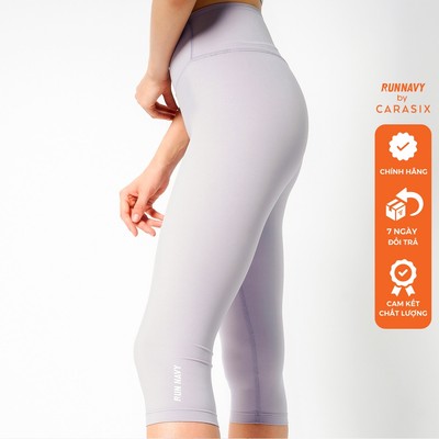 Quần tập gym yoga legging nữ dáng 3/4 WLF65-8 RUN NAVY Eco-friend, vải thấm hút khô thoáng