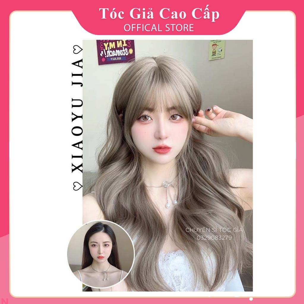 Tóc giả nữ nguyên đầu đầu xoăn dợn C8263, 50cm, tặng kèm lưới trùm tócc để