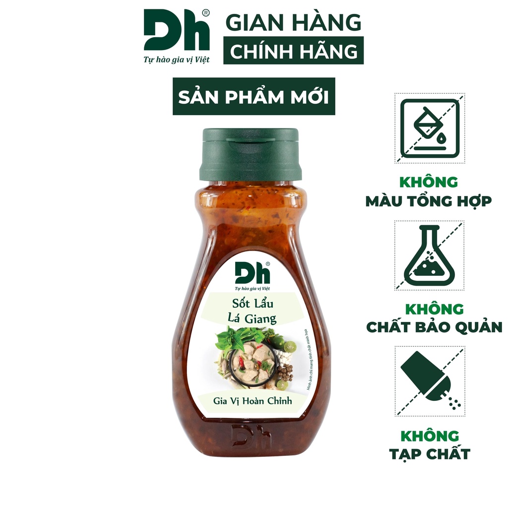 Sốt lẩu lá giang Dh Foods gia vị hoàn chỉnh nấu nước dùng lẩu lá giang sẵn thành phần tự nhiên lọ 200gr