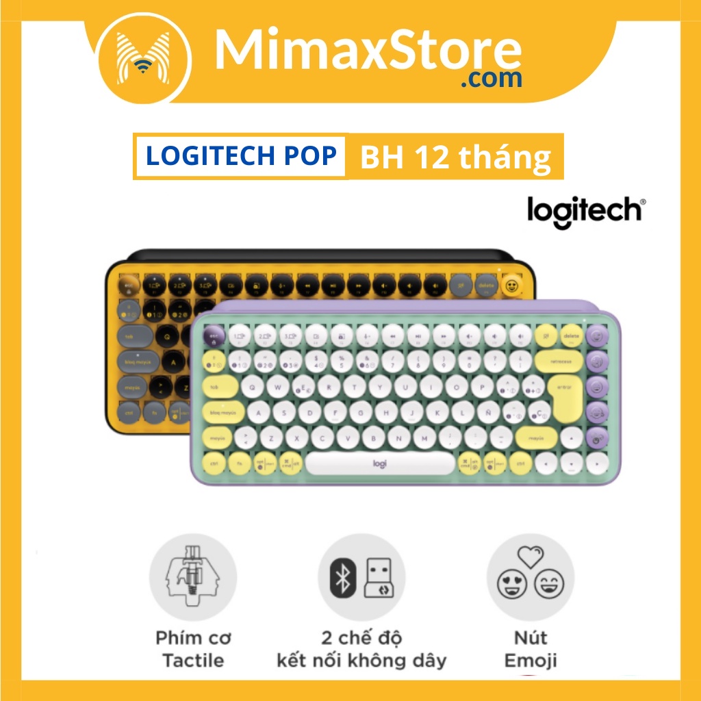 [Hoả Tốc - HCM] Bàn Phím Cơ Không Dây Bluetooth Logitech POP Keys | Hàng Chính Hãng | Bảo Hành 12 Tháng | Mimax Store