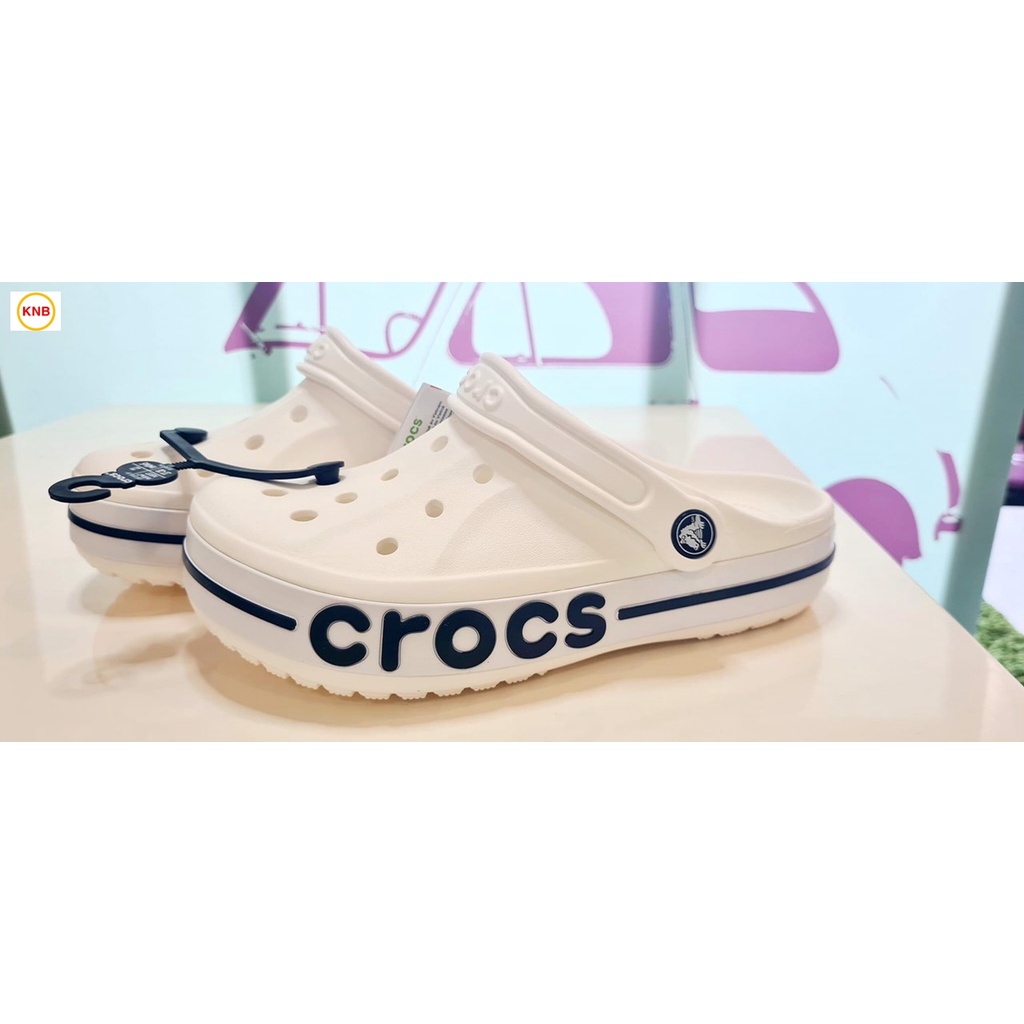 Dép Nữ Nam, Dép Sục Nam Nữ Cross Baya Gắn Stick -Freeship+ kèm 12 sticker- Phong Cách năng Động Trẻ Trung-Trắng logo đen