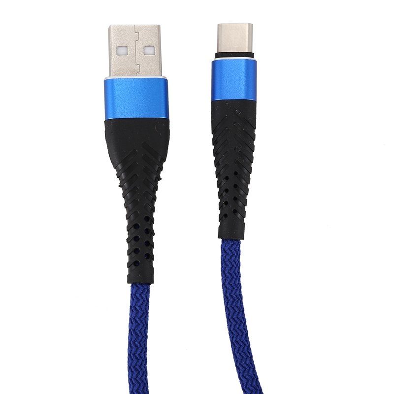 Usb Type C Cable 1 Pack (3Ft) Nylon Braided Usb A To Usb C Charger Cable Fast Charging Cord For Samsung Galaxy Note 8 S8 Plus, Lg G5 G6 V30, Htc 10, Nexus 5X/6P-Blue