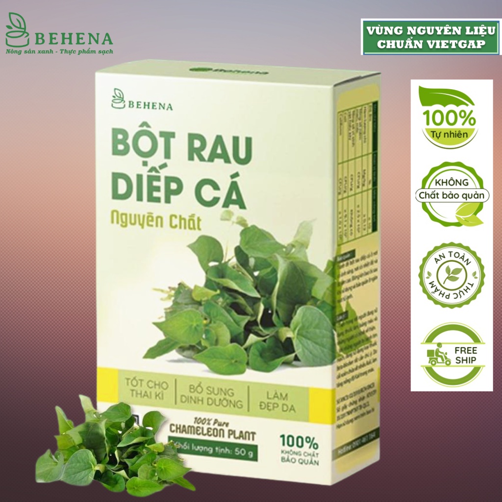 Bột Diếp Cá Behena 50g Giảm Mỡ Giảm Cân, Lợi Tiểu, Giải Độc, Tăng Cường Sức Đề Kháng