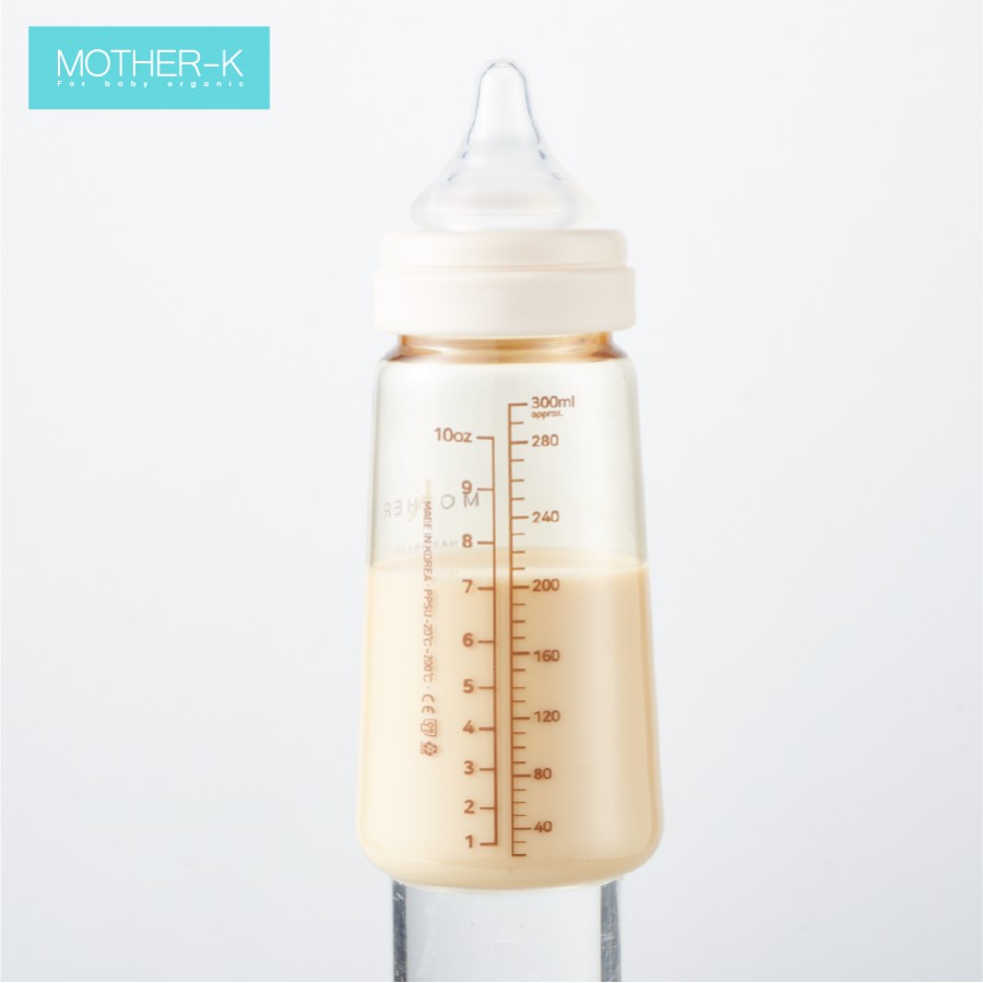 Bình sữa Mother-K nhựa PPSU cao cấp núm ti Silicone y tế 280ml siêu bền siêu nhẹ chịu nhiệt tốt