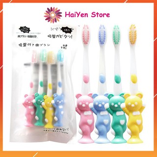 Set 4 bàn chải đánh răng trẻ em hình thú nhật bản