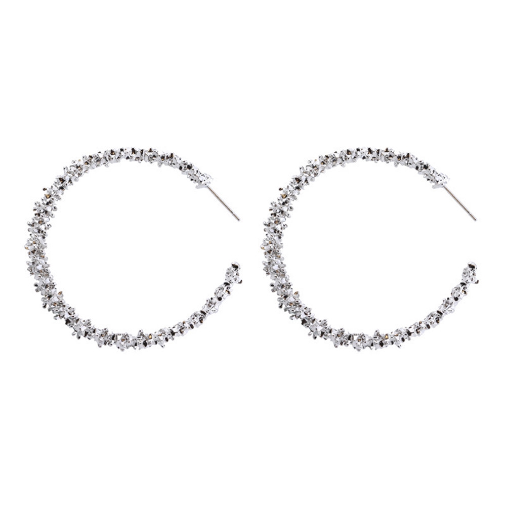 fashion woman Hyperbole Opening circle ear hoop gold silver dangle jewelry gift
