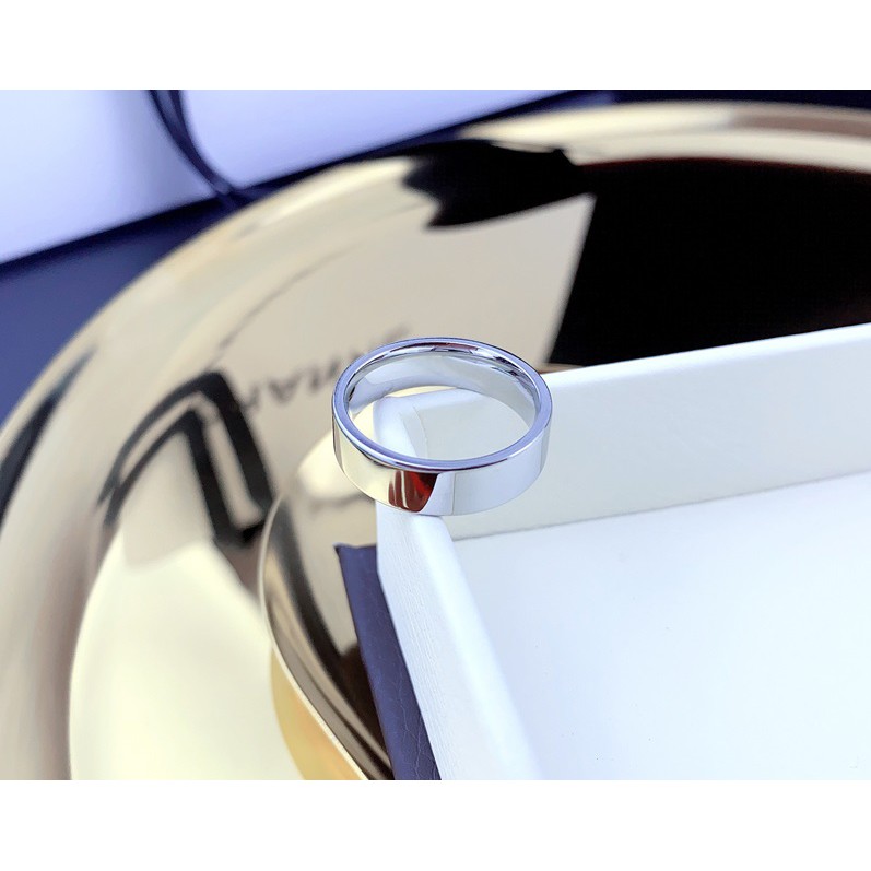 Nhẫn Nam Nữ Unisex Trơn Basic Plain Ring Kuu Studio Màu Bạc Đẹp Cao Cấp - Nhẫn Cá Tính Titan Không Gỉ - Plain Ring Nhỏ