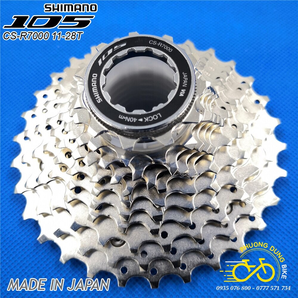 Líp thả líp 11 xe đạp SHIMANO 105 CS-R7000 11-28T - Hàng chính Hãng