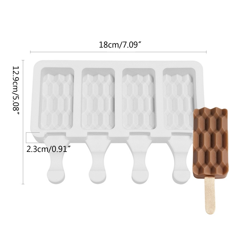 Khuôn Silicone Làm Kem 4 Ngăn Chống Dính