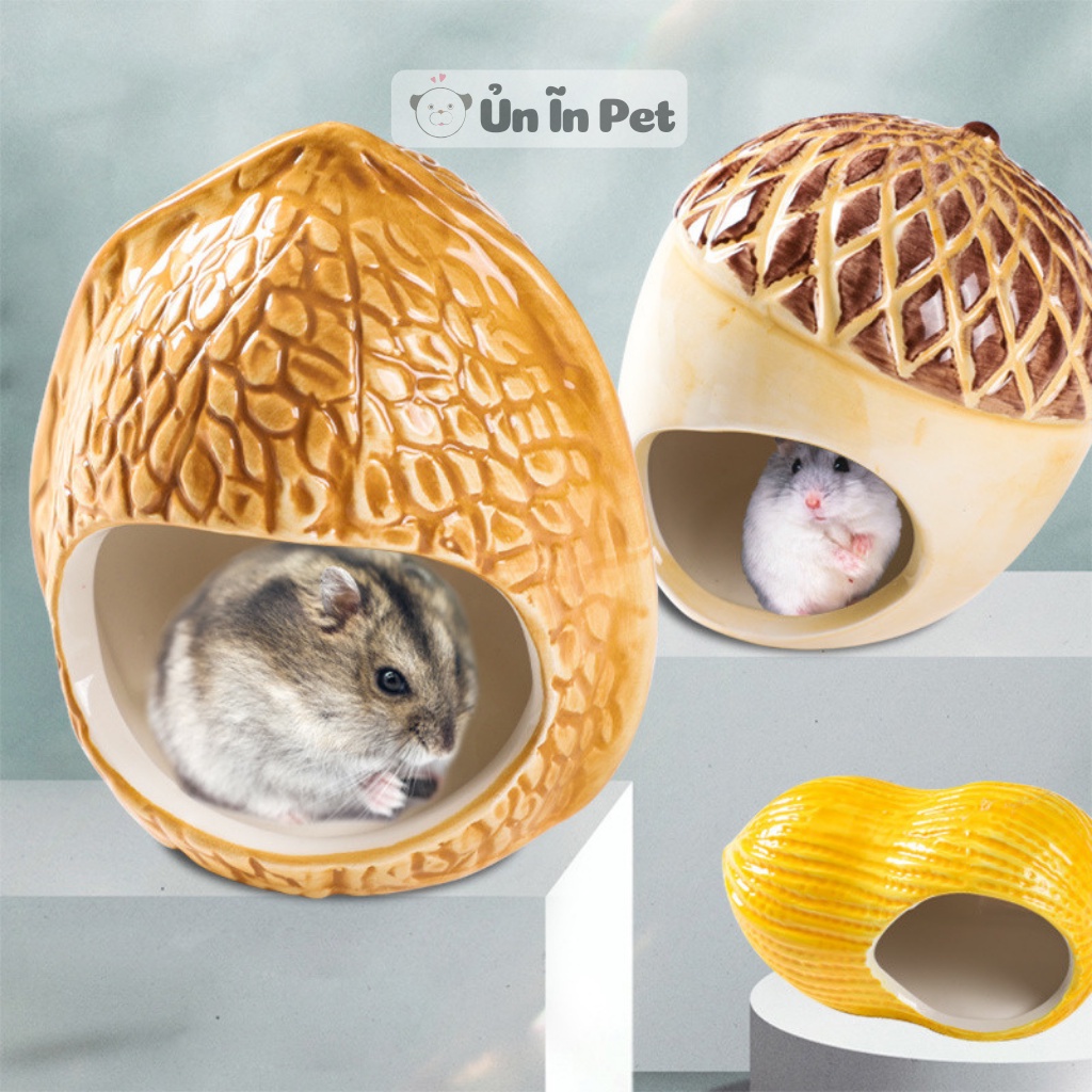 Nhà ngủ sứ hamster HẠT DẺ siêu mát, dễ thương