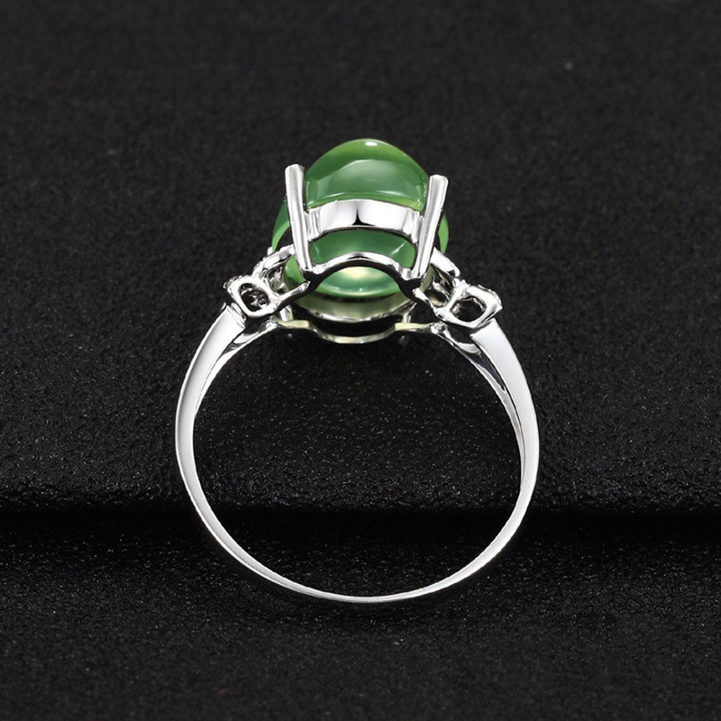 Aifei Jewellery Women Ring Mosaic Green Diamond 925 Sterling Silver R324