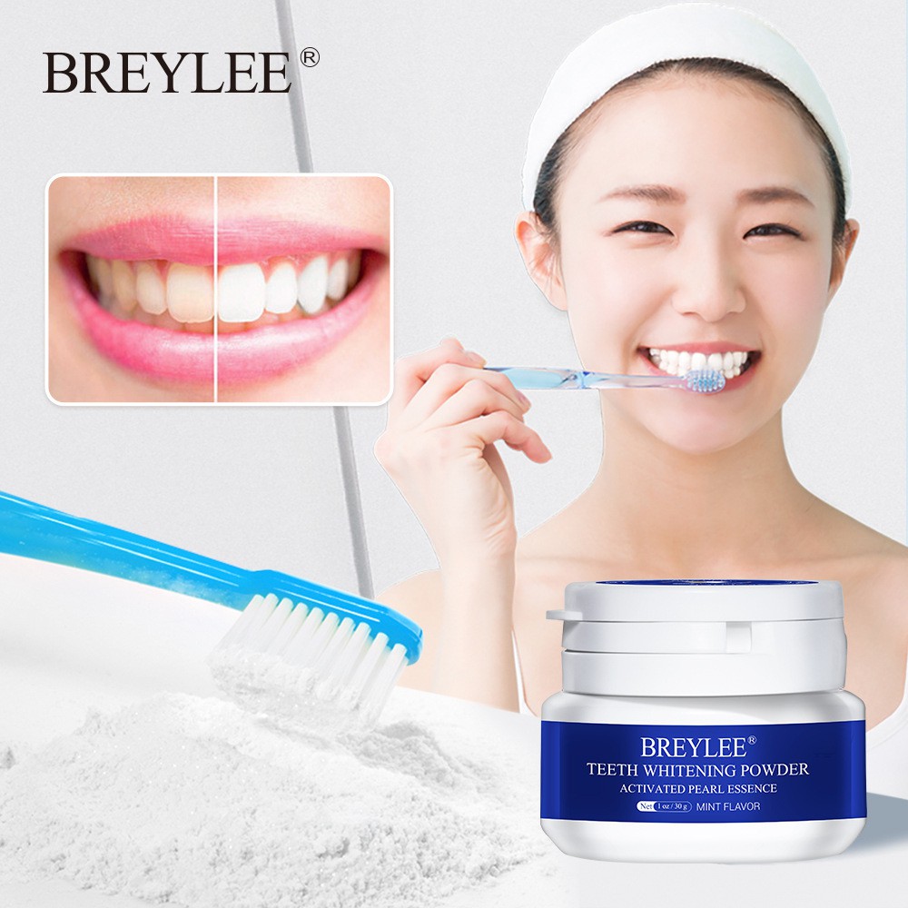 [Hàng Nhập Khẩu] Breylee Bột Làm Trắng Răng Đánh Răng Tẩy Trắng Răng Hiệu Quả Teeth Whitening White Pearl Powder 30G