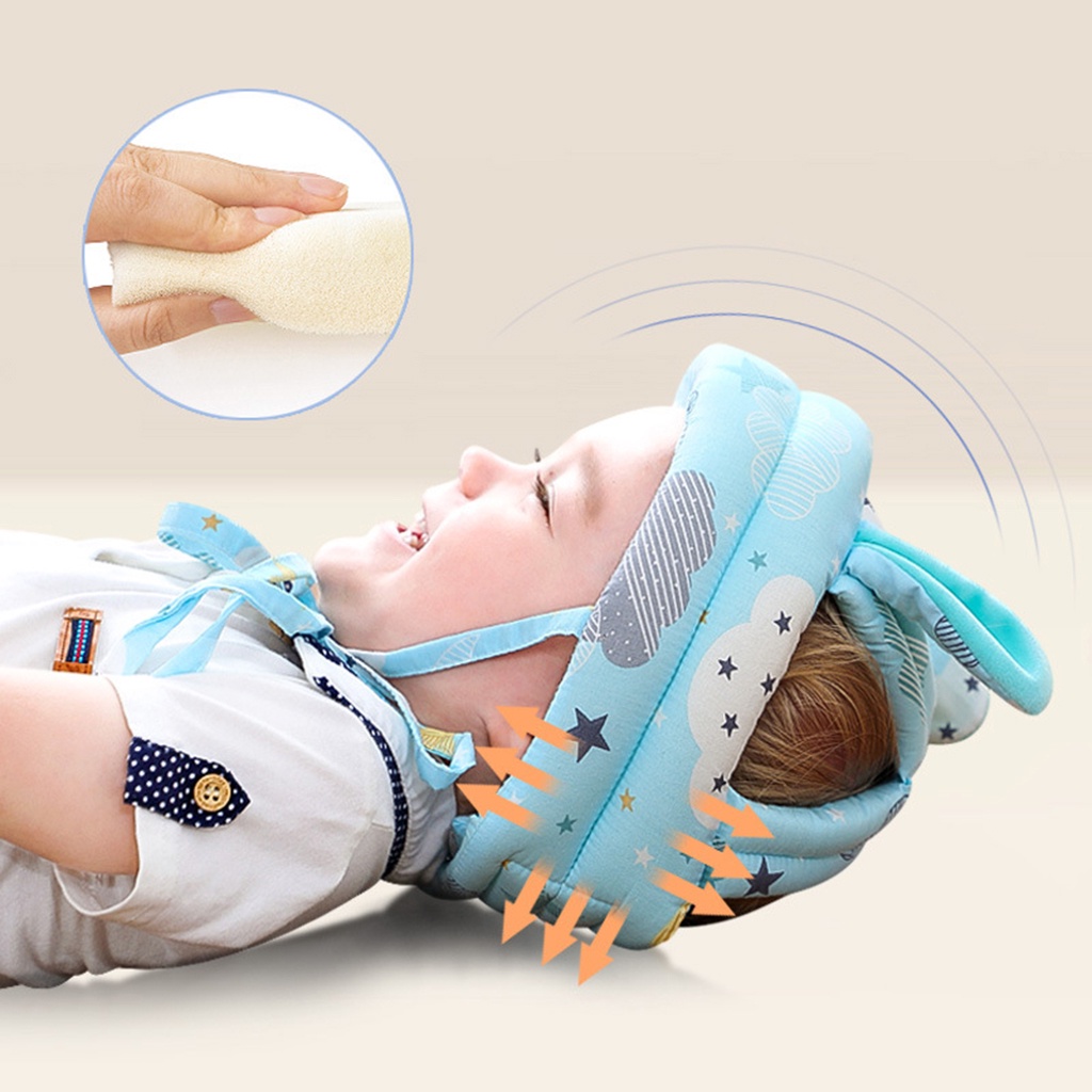 [Lzdjfmy2] Mũ Bảo Hiểm Mềm Mại Chống Va Chạm Bảo Vệ An Toàn Cho Bé Mới Biết Đi