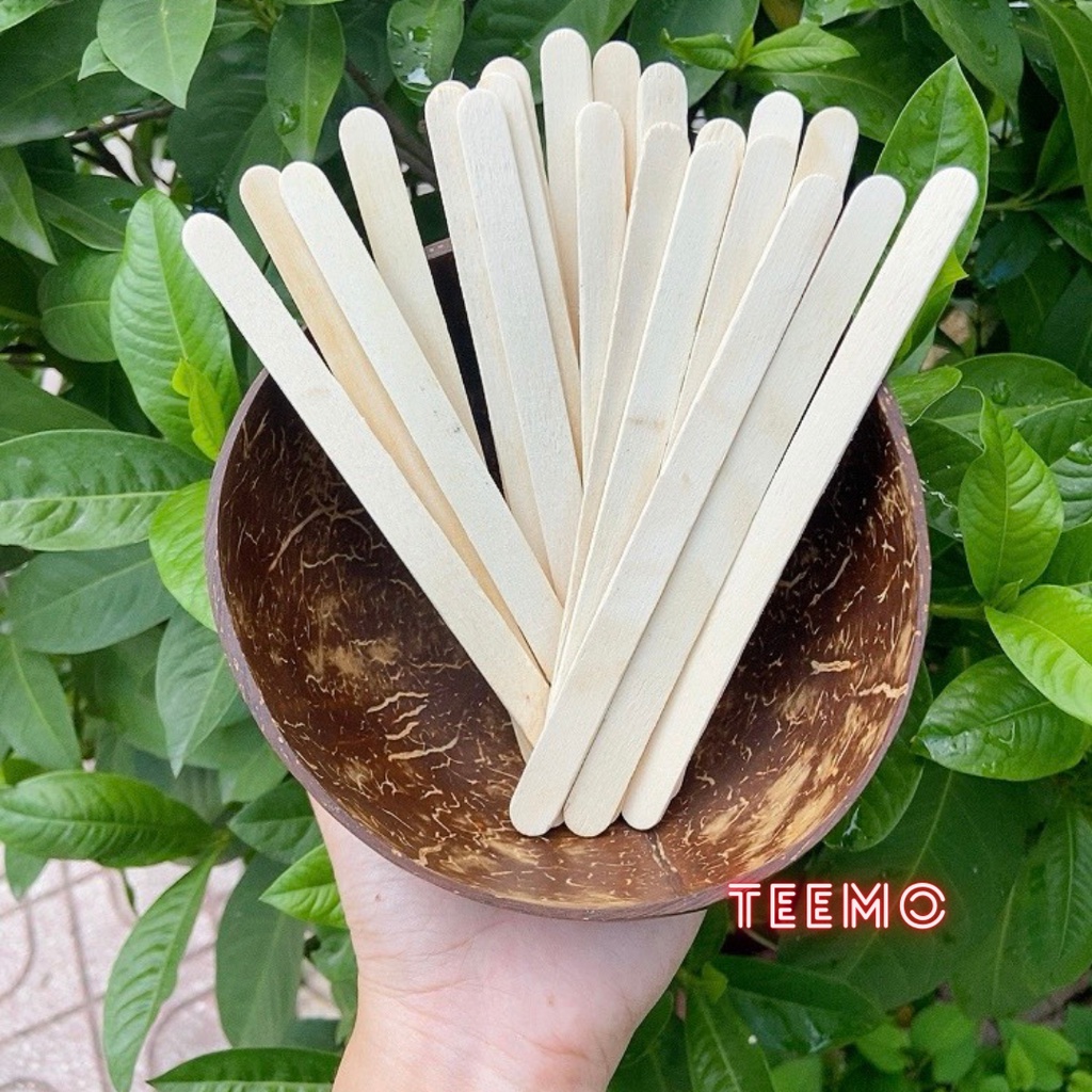 Que gỗ phết sáp tiệt trùng wax lông tay, chân, nách - Que đè lưỡi