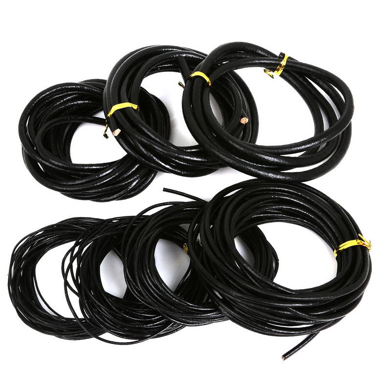 Cuộn dây da thật dáng tròn làm trang sức diy đường kính 1 / 1.5 / 2 / 3 / 4 / 5 / 6mm