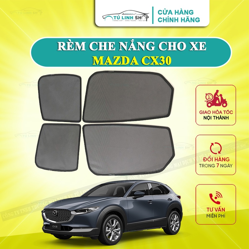 Rèm che nắng nam châm cho xe Mazda CX30, bộ 4 tấm cho 4 cửa, hàng loại 1 cao cấp nhất, vừa khít kính