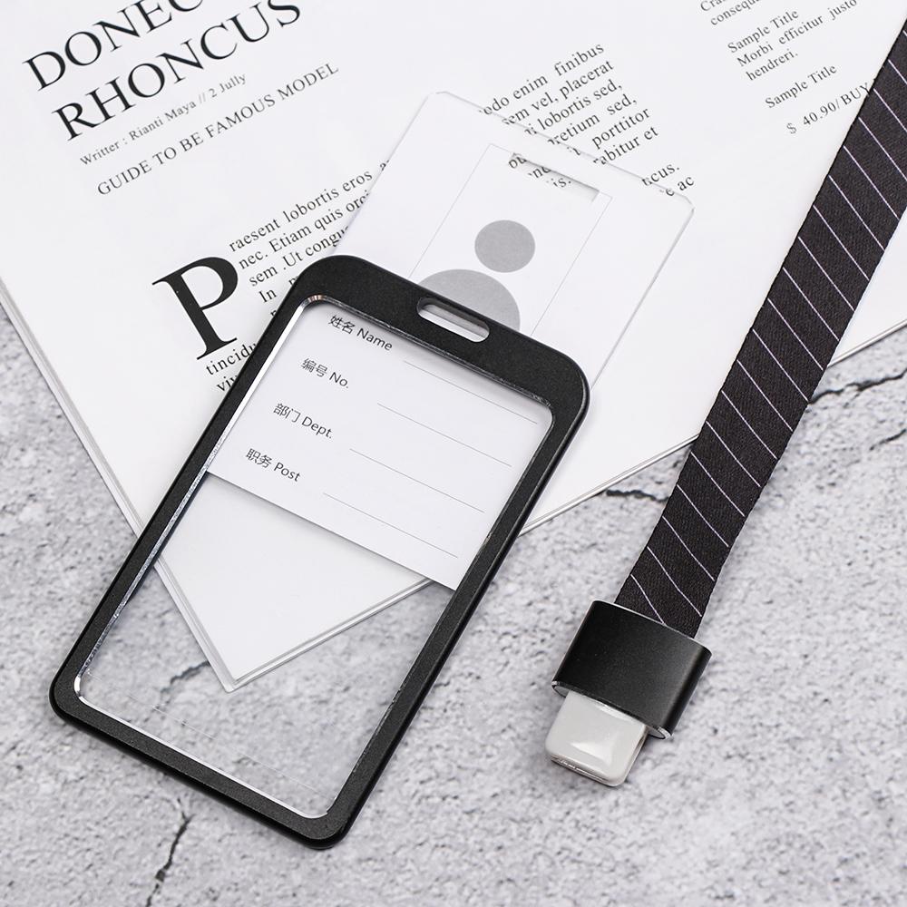 Hộp Đựng Thẻ ID Bằng Hợp Kim Nhôm Chống Nước Kèm Dây Đeo Cho Trường Học / Văn Phòng