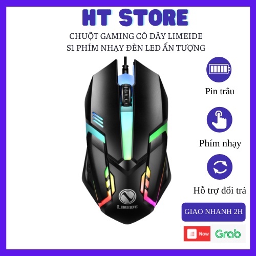 Chuột Gaming Chuột Chơi Game Có Dây Limei S1 Kiểu Dáng Ấn Tượng Có Đèn LED Nhiều Màu