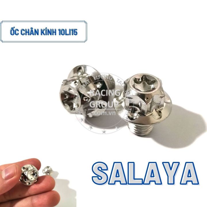 Ốc salaya inox 10li15 đầu dù gắn chân gương, ốc chân kính gắn xe máy cho Winner X, Wave, Sirius, Exciter 150,....