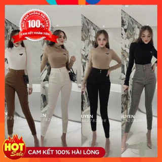 Ảnh thật✅/ video thật- quần bò giấy cạp cao hottrend 2020