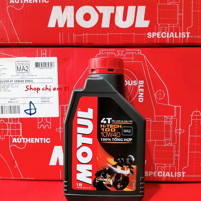 [Giá sỉ thùng 12 chai] Nhớt MOTUL H-TECH 10w40 100% Tổng Hợp 1lít