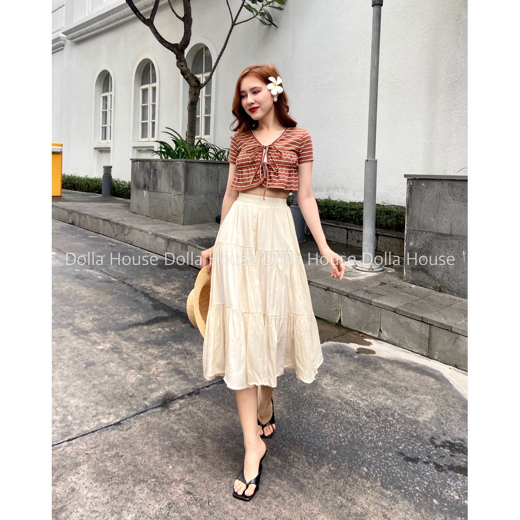 Chân váy Ba tầng nút Lưng Chun Thoải Mái mẫu 1004 | BigBuy360 - bigbuy360.vn