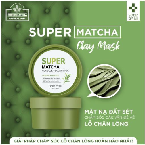 Mặt Nạ Đất Sét Giúp Se Khít Lỗ Chân Lông Some By Mi Super Matcha Pore Clean Clay Mask 100g