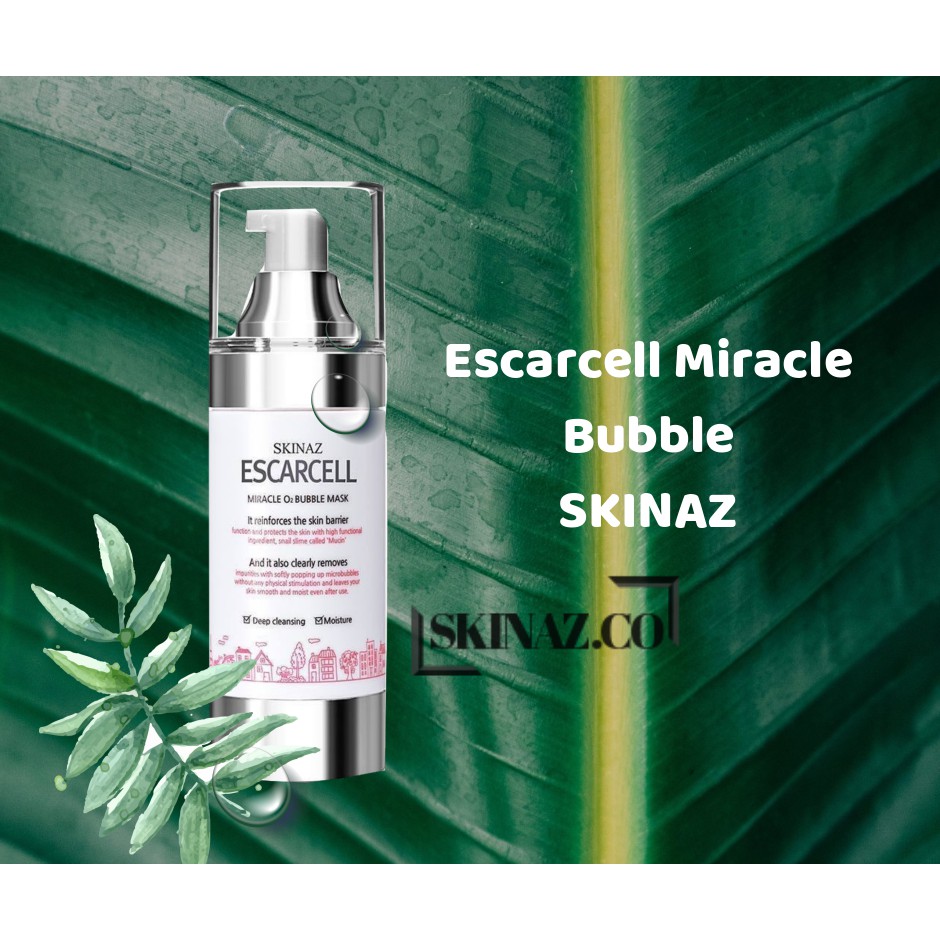 Tẩy Tế Bào Chết Mặt nạ bong bóng Escarcell Miracle Bubble O2 Mask Skinaz 8 in 1 -120ml