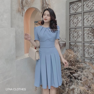 Váy thiết kế công sở cao cấp cổ tròn eo nhấn chỉ Bella Dress đẹp xuất sắc Shop sale lỗ lấy tương tác